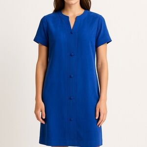 Spenser Jeremy Vintage Beautiful Blue Silk Midi Dress Lined NWT Size 16